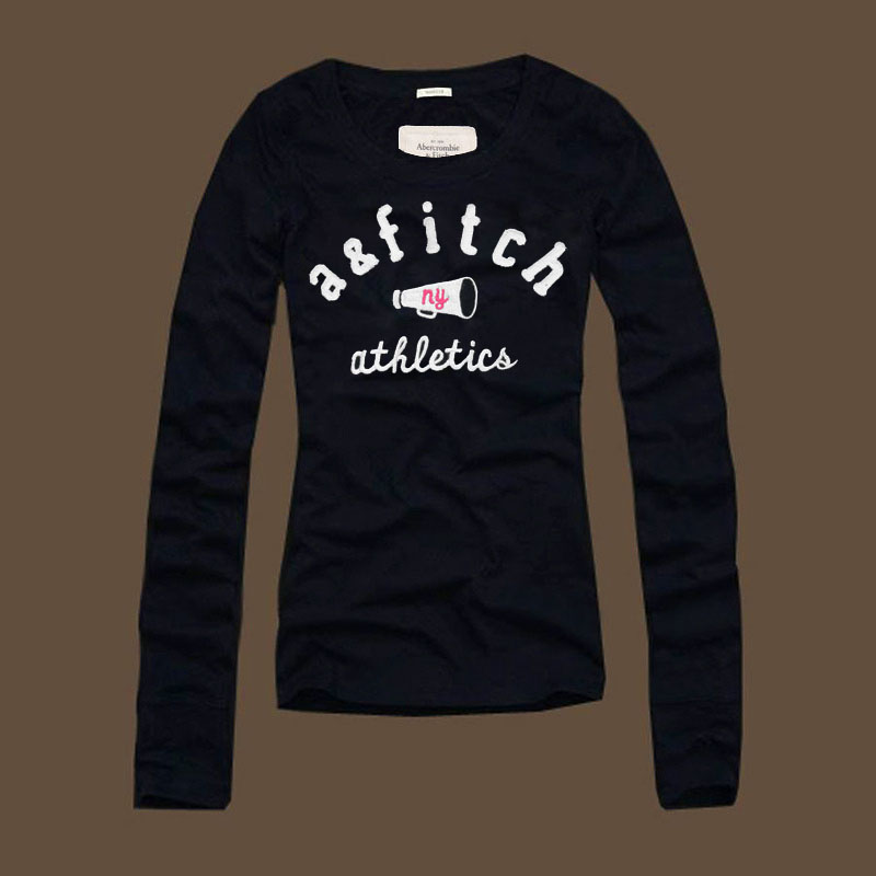 Abercrombie Fitch Mujeres De Cuello Redondo Largo Remera AF8155